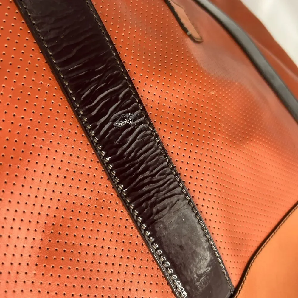 Escada sport leather bag with patent pouch